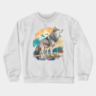 Vintage Wolf Art Crewneck Sweatshirt